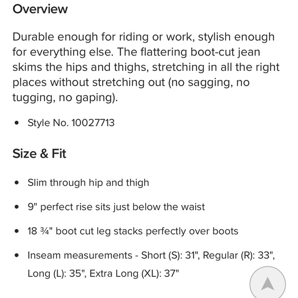 Ariat Perfect Rise Rosa Boot Cut Jean - Picture 7 of 7